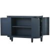 Accent Storage Cabinet Sideboard Wooden Cabinet with Antique Pattern Doors for Hallway;  Entryway;  Living Room;  Bedroom