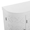 Accent Storage Cabinet Sideboard Wooden Cabinet with Antique Pattern Doors for Hallway;  Entryway;  Living Room;  Bedroom