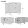 Accent Storage Cabinet Sideboard Wooden Cabinet with Antique Pattern Doors for Hallway;  Entryway;  Living Room;  Bedroom