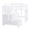 Twin Size Loft Bed with Storage Staircase and Window