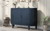 Accent Storage Cabinet Sideboard Wooden Cabinet with Antique Pattern Doors for Hallway;  Entryway;  Living Room;  Bedroom