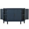 Accent Storage Cabinet Sideboard Wooden Cabinet with Antique Pattern Doors for Hallway;  Entryway;  Living Room;  Bedroom