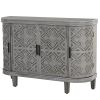 Accent Storage Cabinet Sideboard Wooden Cabinet with Antique Pattern Doors for Hallway;  Entryway;  Living Room;  Bedroom