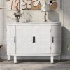 Accent Storage Cabinet Sideboard Wooden Cabinet with Antique Pattern Doors for Hallway;  Entryway;  Living Room;  Bedroom