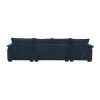 [VIDEO provided][New]118*55" Modern L-shaped Chenille Cloud Sofa with Double Seat Cushions,5-seat Upholstered Indoor Furniture,Sleeper Sofa Couch with